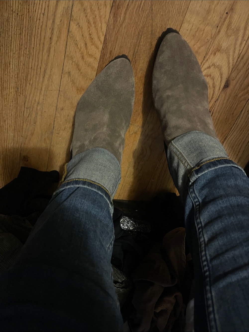 ALLSAINTS Sarris Suede Boots Studded back  Dust bag with Box
